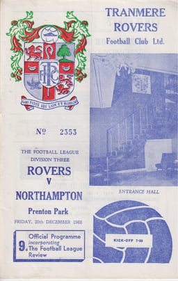 Tranmere Rovers v Northampton Town Match Programme 1968-12-20